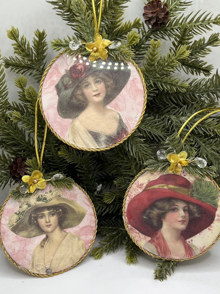 Vintage Christmas Ornament - Set of 3